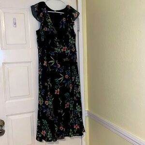 Deep blue floral dress